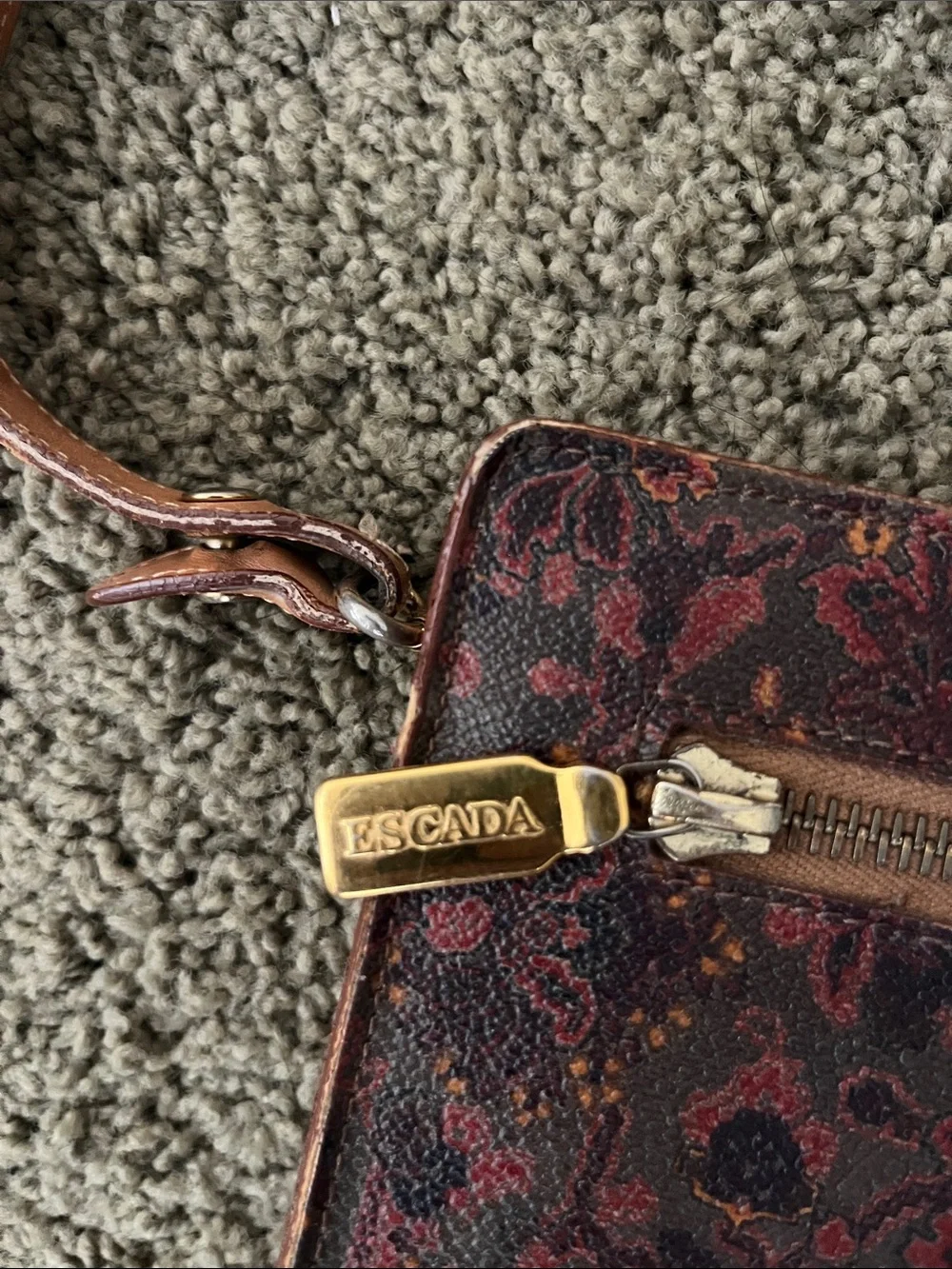 Vintage 90’s Escada Brown and Tan Paisley Crossbody Bag